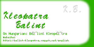 kleopatra balint business card